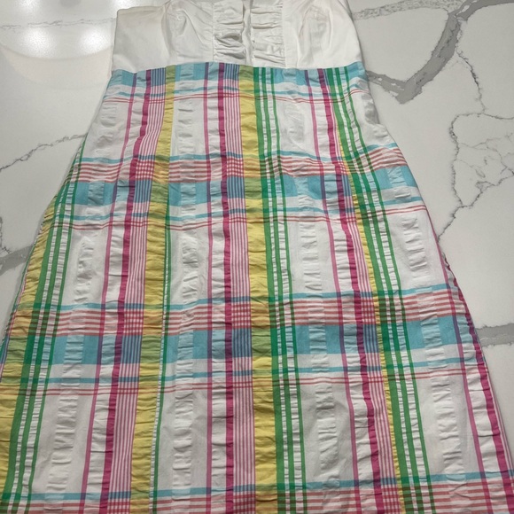 Lilly Pulitzer Pink and Yellow Strapless Sheath Dress great condition!!!!! - Picture 6 of 6